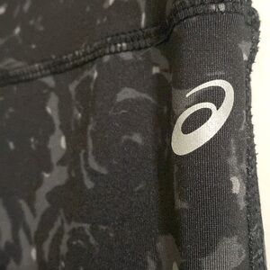 Asics Rose Print Black Running Leggings Size Small